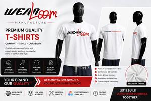 Wearloom Men's White Short Sleeve Casual T-<b>Shirt</b> Front Logo Print Cotton Poplin Summer Breathable Style - Product Image 6