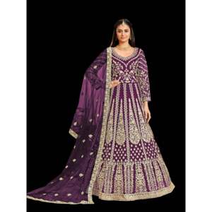 Дизайнерское платье-анаркали с брюками и дупаттой для вечеринок и выпускных балов - Product Image 5