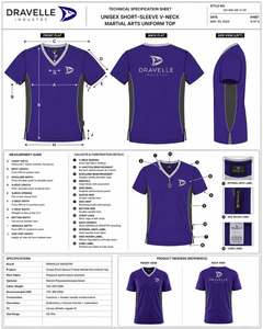 Haut de sport personnalisé par sublimation, unisexe, col en V, manches courtes, uniforme d'entraînement pour MMA, Kickboxing, Karaté - Product Image 6