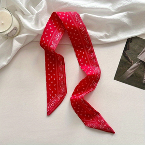 Bandana carré en coton imprimé à pois, foulard multifonctionnel décontracté pour toutes les saisons, logo personnalisé imprimé sur soie carrée - Product Image 1