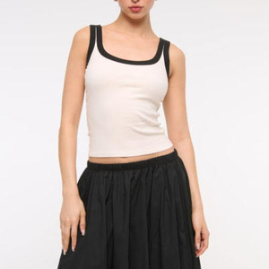 Custom Wholesale Womens Ribbed Knit Crop Tank <b>Top</b> O-Neck Slim Fit Casual Cami Seamless Breathable 100% Cotton Eco-Friendly Quick - Product Image 2