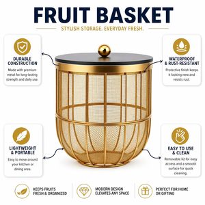 Handmade Gold Metal Mesh Storage Basket <b>Side</b> <b>Table</b> with <b>Black</b> Wooden Lid Modern Wire Basket Coffee <b>Table</b> Decorative Storage Bin - Product Image 2