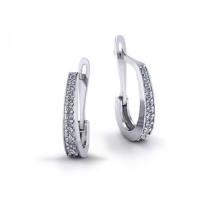Boucles d'oreilles demi-cercle en or 18 carats avec diamants de laboratoire de type J - Product Image 1