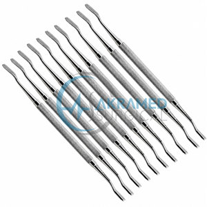 Juego de 10 Limas Dentales Premium de Acero Inoxidable, Tipo Miller de Doble Extremo, para Cirugía Periodontal, Raspado y Suavizado de Hueso - Product Image 1