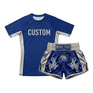 Ensemble short et rashguard Muay Thai OEM, combinaison de compression personnalisée par sublimation pour Kickboxing MMA, vente en gros, faible MOQ, direct usine - Product Image 4