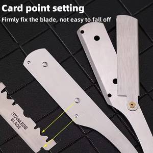 New Upgraded Stainless Steel Straight <b>Razor</b> With Replaceable Blade For <b>Men</b> Barber Shop Use Single Blade Shaver - Product Image 3