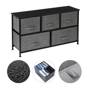 Comò Moderno a 2 Livelli per Cameretta, Armadio Organizzatore Ampio con 5 Cassetti in Tessuto Facili da Estrarre, Struttura in Metallo, Unità Multiuso - Product Image 3
