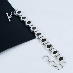 Bracelet en coquille d'ormeau naturelle, pierre précieuse grenat rouge, fait main, bijoux en argent sterling 925, cadeau pour elle - Product Image 5