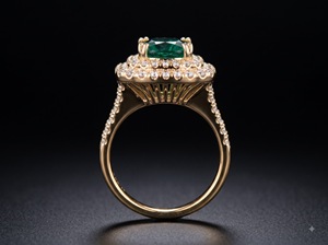 Bague de luxe en or plaqué rhodium, 3,25 carats, vert fantaisie, taille coussin, double halo, à double sangle, certifiée IGI, avec diamant de laboratoire, bijoux personnalisés OEM - Product Image 2