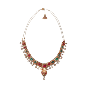 Padmavati Navratana Imitation Jewelry Brass Necklace Set - Product Image 2