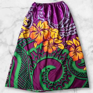 Jupes plissées mi-mollet pour femmes, style urbain personnalisé, taille élastique, imprimé polynésien brodé - Product Image 3