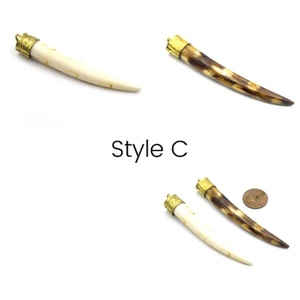 Colgantes artesanales de hueso de buey natural |   Componentes para la Fabricación de Joyería |   Opciones en blanco, marrón claro y marrón oscuro - Product Image 4