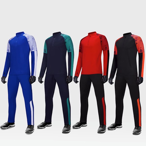 Conjunto Deportivo para Hombre en Color Naranja con Bloques de Color, Top de Manga Larga con Cuello Alto, Pantalones con Cintura Elástica, Ropa Deportiva Transpirable - Product Image 6