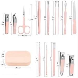 Kit de manucure et pédicure 14-en-1 professionnel en acier inoxydable pour hommes et femmes – Coupe-ongles, ciseaux, lime et outils pour cuticules - Product Image 3