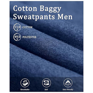 Men Regular Straight Fit Summer Vintage Casual Jogger Sweatpants Adjustable Waist 100% Cotton Eco-Friendly Anti-Wrinkle Quick - Product Image 5