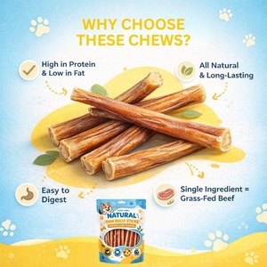 Mejor Calidad, Ecológico, Tendón Seco de Búfalo, Barra de Tendón Interno para Masticar, para Cachorros y Perros, Suplemento para la Salud Dental - Product Image 5