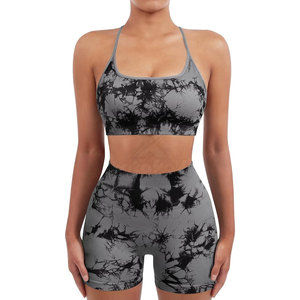 Conjunto de Shorts y Top Corto de Yoga para Mujer, Cómodo, de Tela Elástica de Alta Calidad, Secado Rápido, para Correr y Gimnasio - Product Image 1