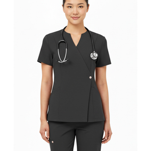 Good Price OEM Unisex Side Snap Scrub <b>Top</b> Medical Scrubs Spandex/Cotton Custom Branding Scrubs Uniform Sets Bulk Order - Product Image 1