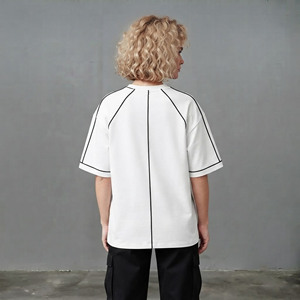 OEM/ODM Oversized Fit Fashionable Athletic Soft Crop <b>Top</b> T-Shirt for Women's O-<b>Neck</b> Plain Blank 100% Cotton baggy ladies tee - Product Image 2