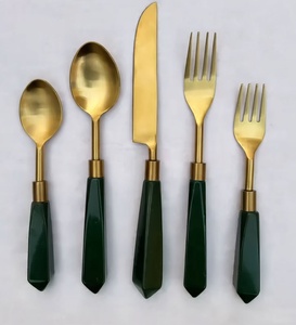 Premium Quality <b>Flatware</b> <b>set</b> of 5 Pcs With Resin Handle Stainless Steel Spoon & Fork Dinnerware Kitchenware <b>Set</b> At Best Price - Product Image 6