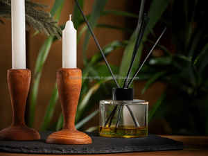 Soporte de luz de té floral de cerámica decorativa perfecto para regalo de inauguración de la casa, decoración de festivales y estética de sala de estar - Product Image 2