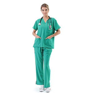 Tenues médicales élégantes pour femmes, ensembles de blouses d'infirmière pour hôpital, en coton tissé respirant et confortable, couleur personnalisable - Product Image 1