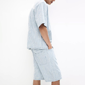 Conjunto de Pantalones Cortos de Mezclilla Personalizados de Alta Calidad con Logotipo Personalizado, Mejor Precio al por Mayor, Conjunto de Pantalones Cortos de Mezclilla para Hombre con Logotipo Personalizado - Product Image 3