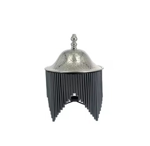 Marmite de luxe dorée martelée avec support métallique décoratif, plat de service isotherme - Product Image 6