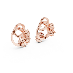 Juego de pendientes STARLACE con diamantes cultivados en laboratorio en oro rosa de 18 quilates para mujer, para fiesta de compromiso, regalo de San Valentín, uso diario - Product Image 3