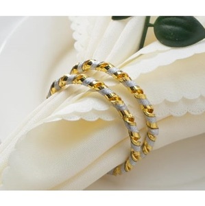 แหวนรองผ้าเช็ดปากโลหะเคลือบทอง ดีไซน์ใหม่ หรูหรา สง่างาม สไตล์หรูหรา - Product Image 2