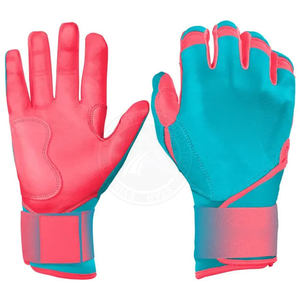 Gants de frappeur de baseball/softball en cuir de vachette de qualité supérieure, ambidextres, respirants, fermeture auto-agrippante, gants personnalisés - Product Image 5