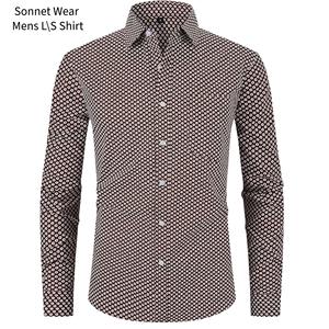 เสื้อเชิ้ตแขนยาวพิมพ์ลายกราฟิกสำหรับผู้ชายทรงเข้ารูป - Product Image 6