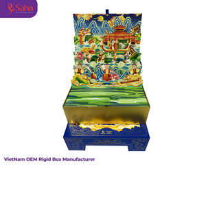 Luxury 3D Pop-up Rigid <b>Gift</b> <b>Box</b> Custom Design Creative Mooncake Tea Packaging <b>Box</b> with Gold Foil Printing - Product Image 4