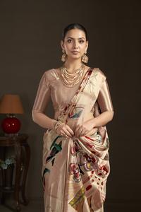 Sari prêt-à-porter et blouse cousue, sari indien en soie crêpe, imprimé floral, sari imprimé numériquement, design magnifique - Product Image 2