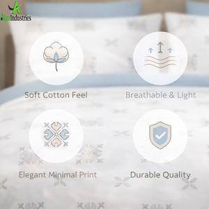 Juego de Sábanas de Algodón Super King 120x120* |   Estampado con Motivos Geométricos en Tono Pastel Suave |   Ropa de Cama Suave al Tacto con 2 Fundas de Almohada - Product Image 5