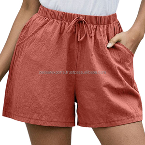 Pantalones cortos activos para mujer con cordón Cintura media Bolsillos lisos-Streetwear Estilo casual Transpirable y diseño simple - Product Image 3