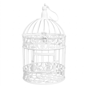 Cage à oiseaux antique en fil de fer, finition peinte solide, cage d'intérieur pour petits oiseaux, forme carrée, design durable fait main - Product Image 5