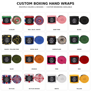Vendas de Boxeo Personalizadas de Poliéster Elástico y Nylon Unisex para Entrenamiento de Boxeo, MMA, Muay Thai y Kickboxing con Cierre - Product Image 1