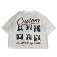 Chemise formelle personnalisée 100 % polyester, imprimée DTG, délavée à l'acide, coupe ample et épaisse, col montant, sergé, effet vieilli avec pierres précieuses, ODM