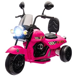 Moto Elettrica a 3 Ruote 6V per Bambini, Moto Rosa a Batteria con Fari e Musica, Funzione Avanti e Indietro - Product Image 1