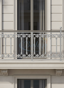 European Style Cast Iron Balcony Railing <b>Wall</b> Mounted Rust Resistant Metal Handrail for Outdoor Balcony - Product Image 2