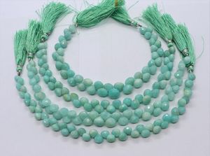 Perles d'Amazonite naturelle facettées en forme d'oignon 6-7 mm, perles de pierre précieuse d'Amazonite, 8 pouces, perles d'Amazonite facettées en forme d'oignon pour bijoux - Product Image 6