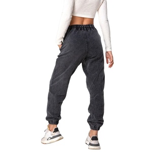 Pantalon en molleton délavé à l'acide unisexe 2025 ODM pantalon de survêtement baggy au genou pantalon de jogging surdimensionné pour femmes en gros - Product Image 3