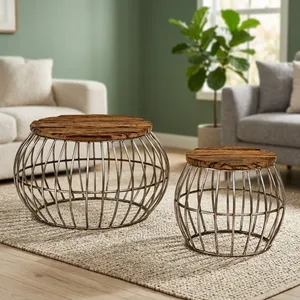 Hot Selling Luxury Modern Wooden Coffee <b>Table</b> for Living Room Round Shaped Easy to Clean - Product Image 4