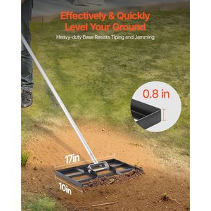 Niveleur de sol en acier au carbone résistant à la rouille avec poignée 78 et plaque de sol 17x10, 5 réglages de hauteur - Product Image 2
