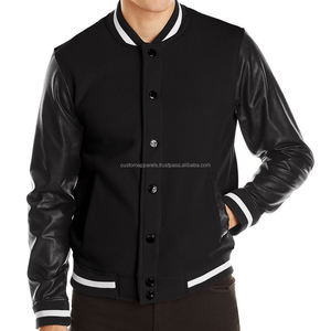 แจ็กเก็ตผ้าฟลีซสำหรับผู้ชายผ้าคอตตอนผ้ากำมะหยี่ปักด้วยหนังพียูหนังวีแกน - Product Image 1