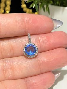 Custom Children's Tanzanite Bezel Setting Pendant Vintage Milgrain Sterling Silver Wedding Jewelry July Birthstone - Product Image 5