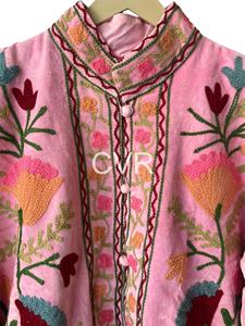 Abrigo bohemio de algodón bordado con estampado floral, cuello mandarín, manga larga, ropa de abrigo de primavera para mujer - Product Image 3