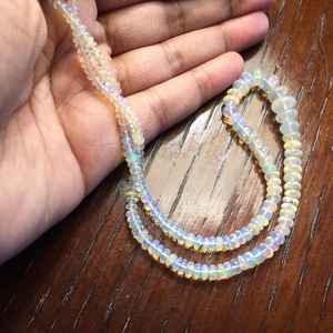 Perles Rondelles d'Opale Éthiopienne Naturelle, Lisses, Non Traitées, pour la Fabrication de Bijoux DIY - Product Image 3