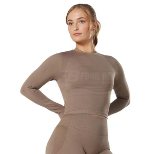 Conjunto de 2 Piezas de Chaleco Deportivo para Mujer, Tejido Elástico, Corte Ajustado, Color Personalizado, de Secado Rápido, Cintura Alta - Product Image 2